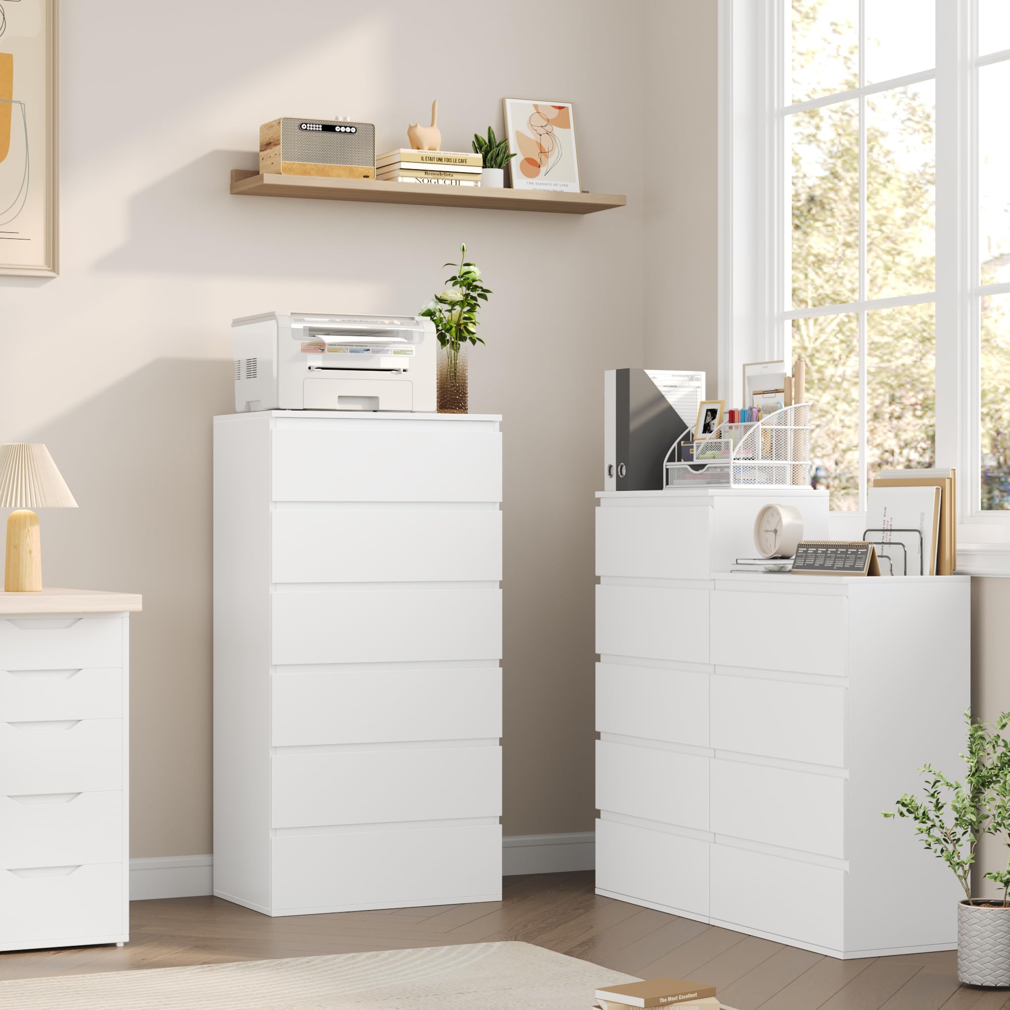 forehill-kommode-wei-6-schubladen-schmal-119-cm-mdf image 5