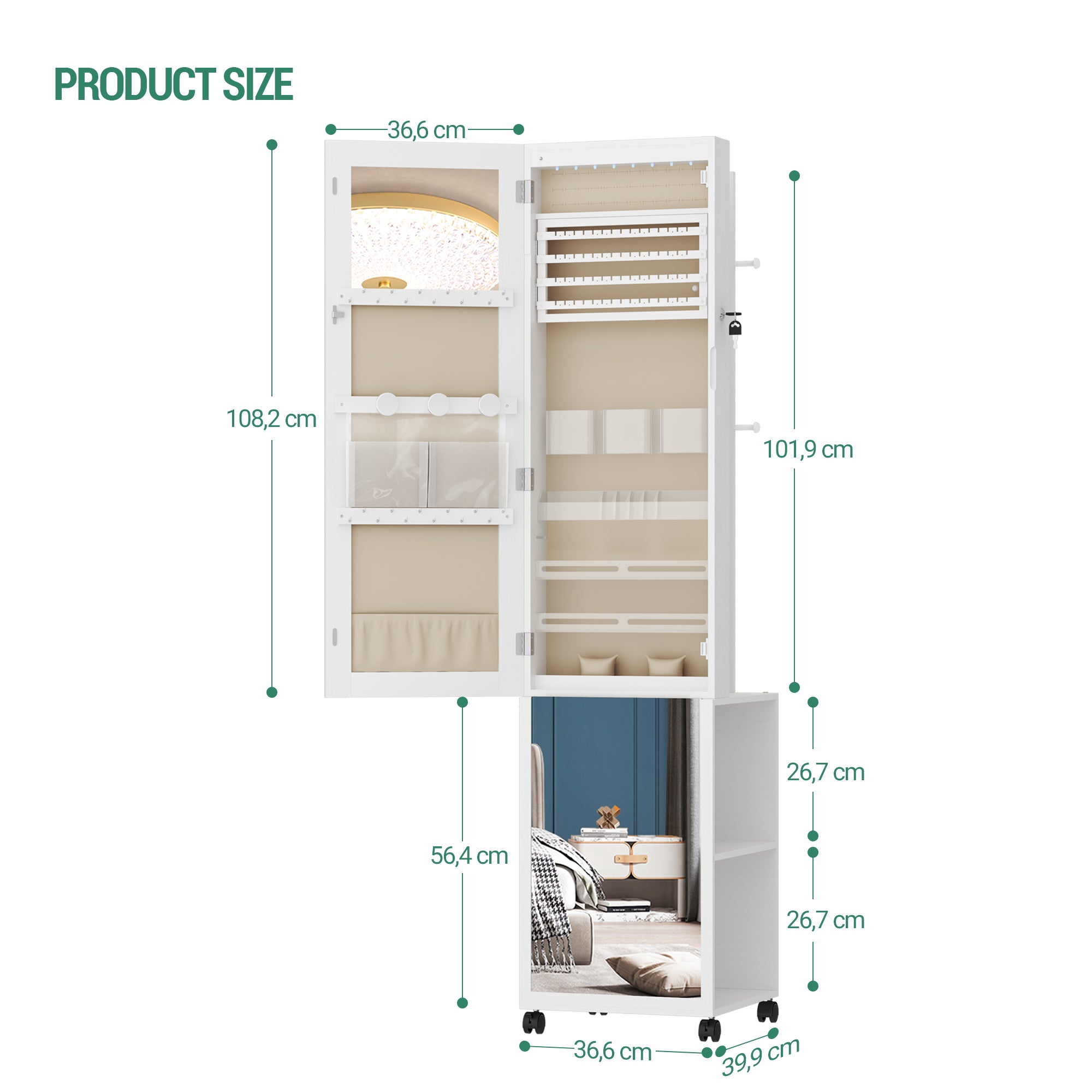 hzuaneri-bedroom-jc17003be-schmuckschrank-wei-mit-spiegel-170cm image 2