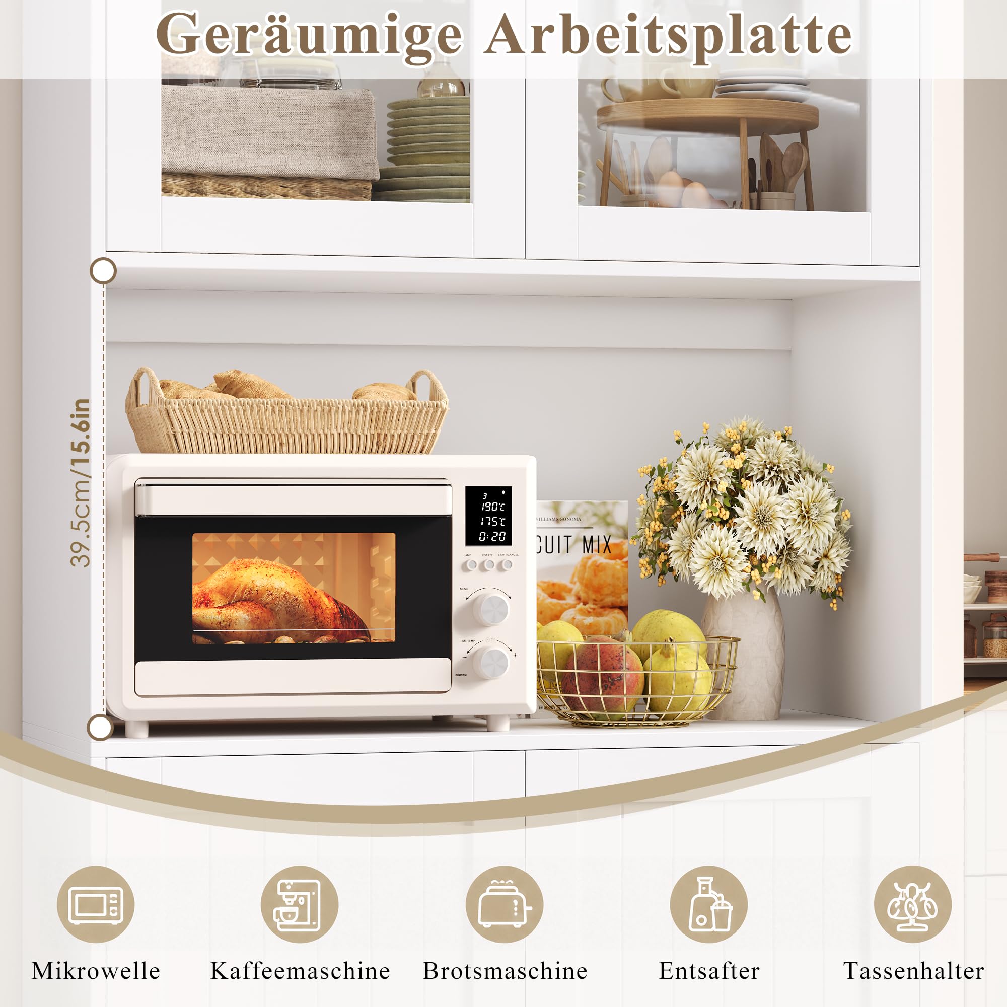 forehill-k-chenschrank-198cm-buffetschrank-vitrine-wei-80cm image 7