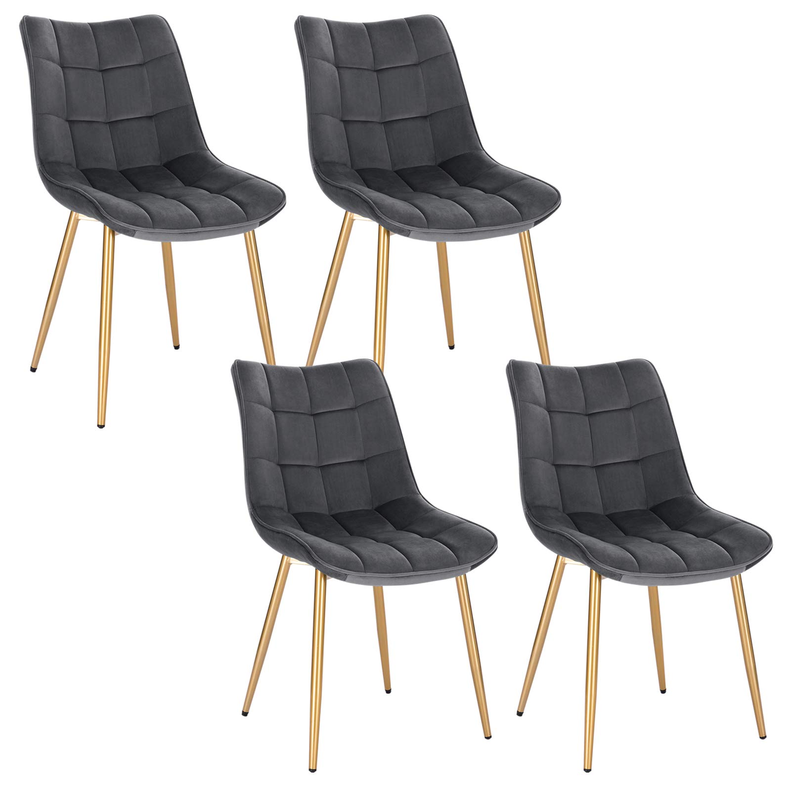eugad-esszimmerst-hle-4er-set-samt-grau-goldbeine-stuhl image 1