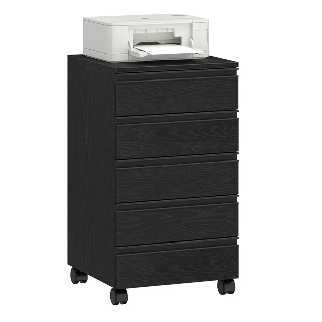 hzuaneri-home-office-rollcontainer-schwarz-5-schubladen image 1