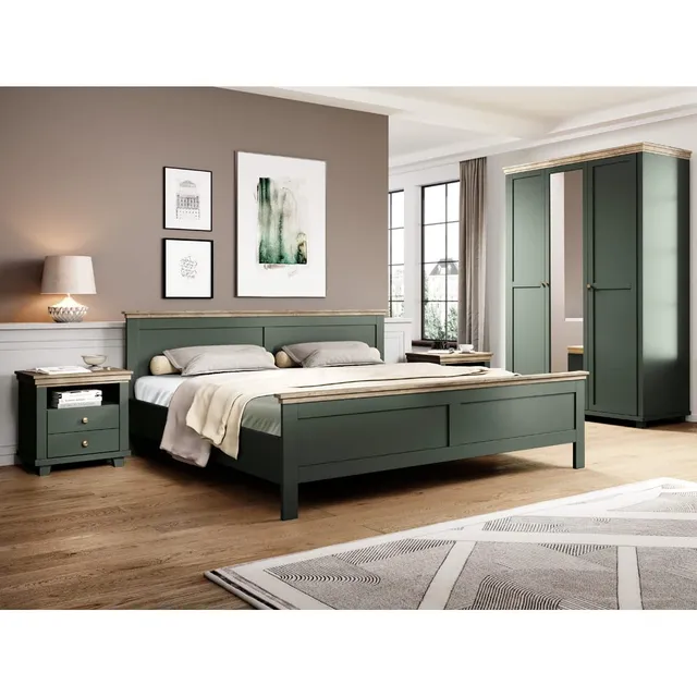 lomadox-schlafen-schlafzimmer-set-gr-n-eiche-bett-180x200 image 1