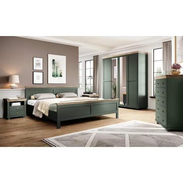 lomadox-schlafen-schlafzimmer-set-gr-n-eiche-bett-160x200 image 1