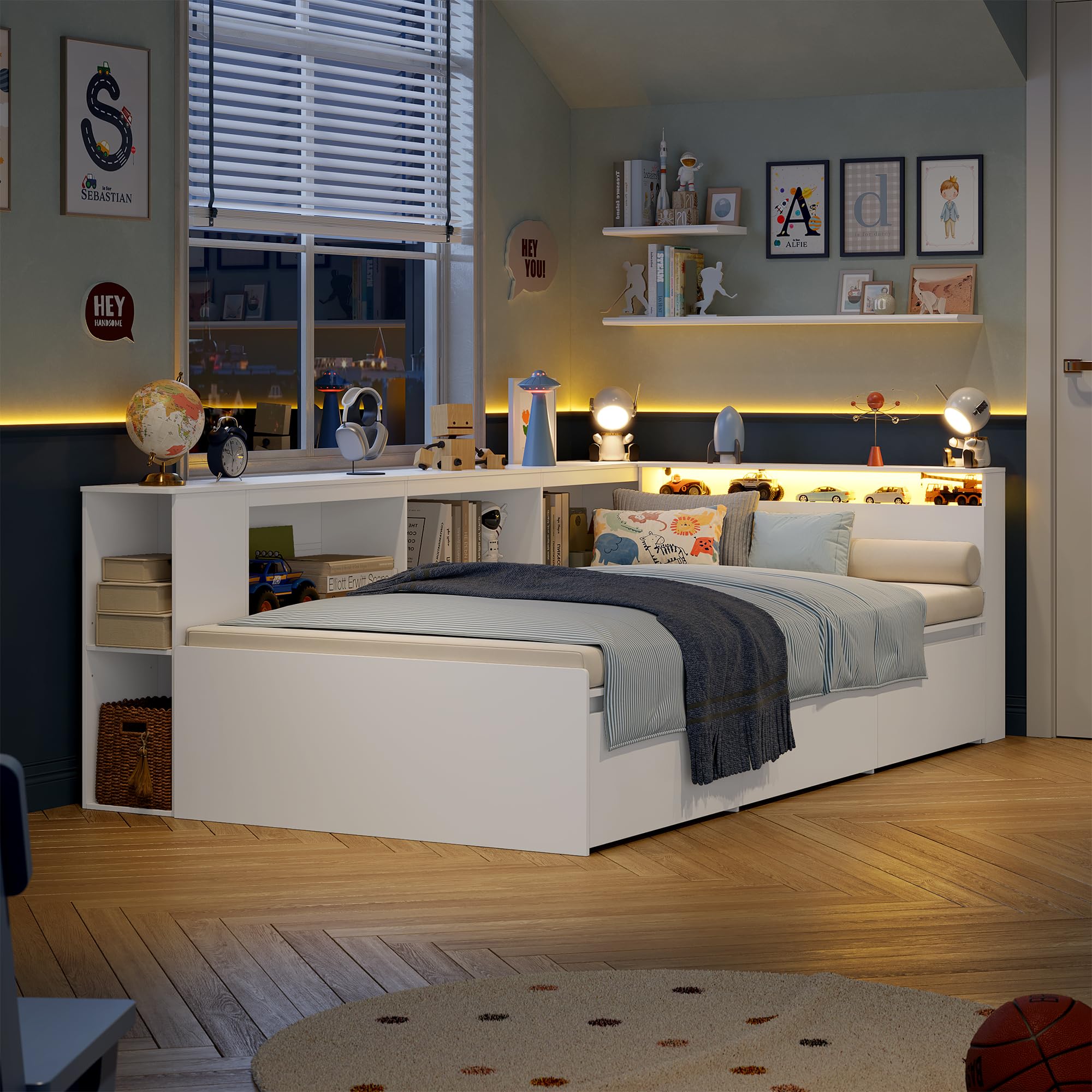 forehill-kinderbett-90x200-stauraumbett-mit-led-und-schubladen image 8
