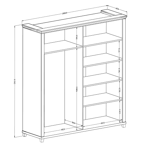 lomadox-schlafen-kleiderschrank-4-t-rig-gr-n-eiche-spiegel image 8