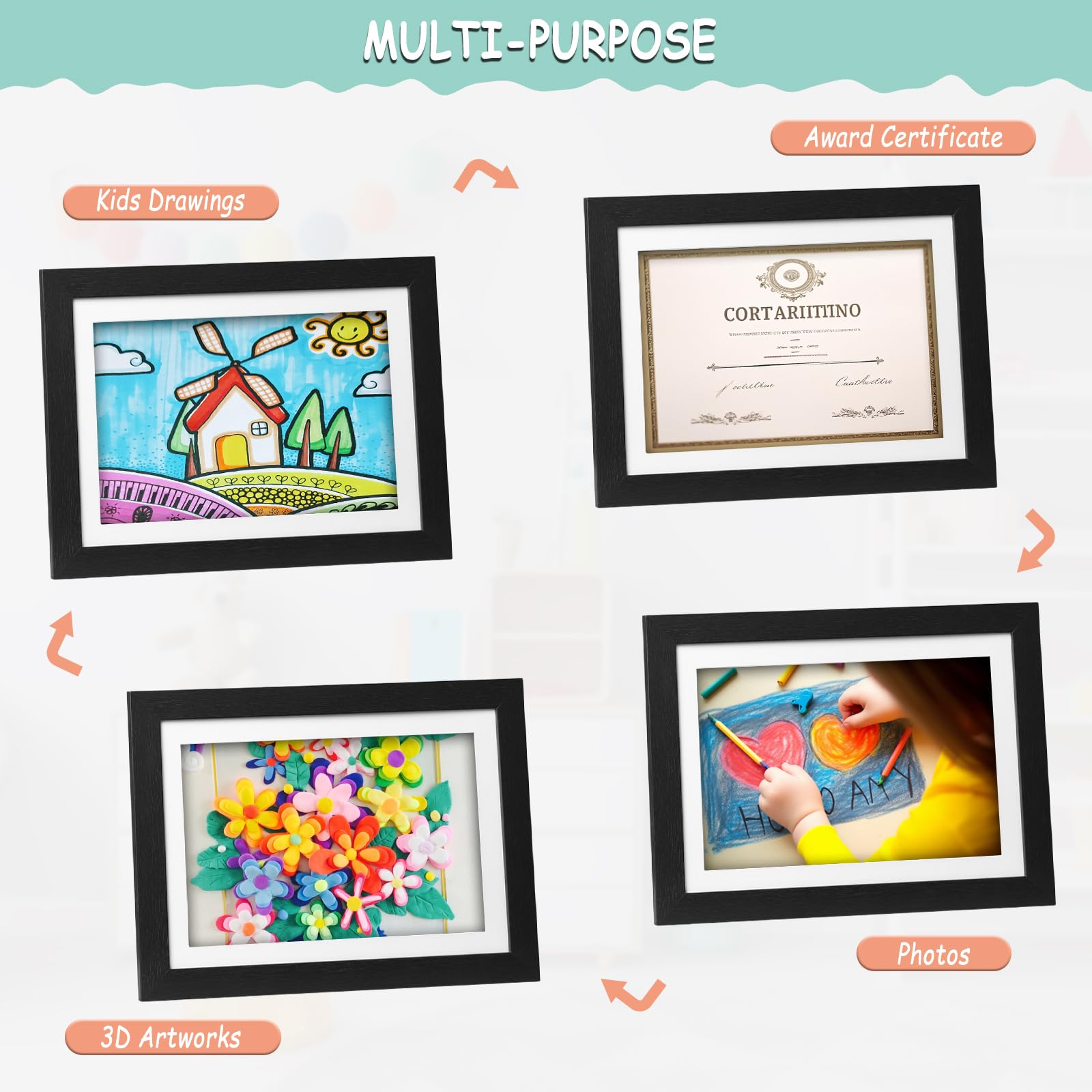 eugad-bilderrahmen-kinderzeichnungen-a4-schwarz-10er-set image 7