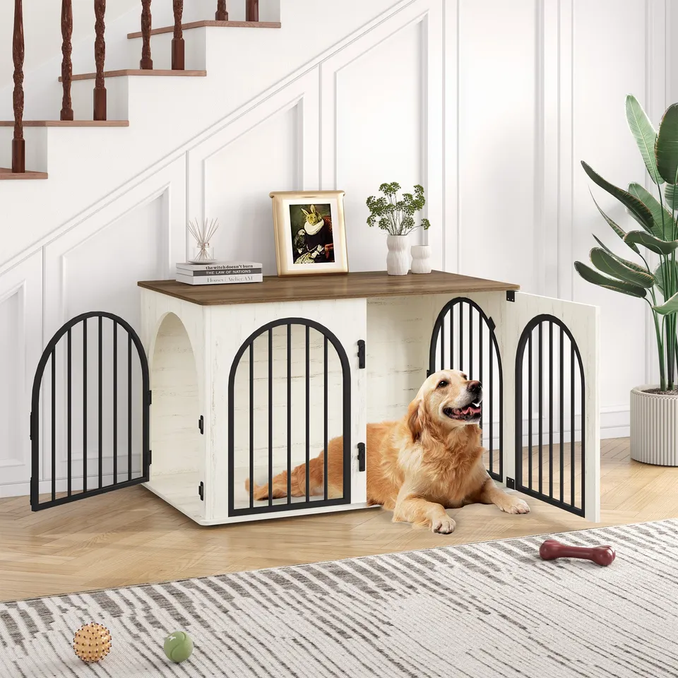 hzuaneri-pet-dfc84114b-hundebox-m-bel-wei-braun-100-cm-3-t-ren image 1