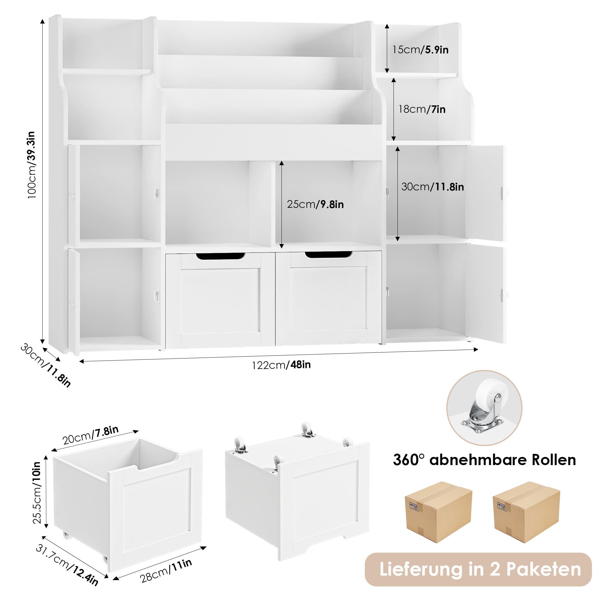 forehill-kinderregal-wei-12-f-cher-122x30x100-cm-b-cherregal image 3