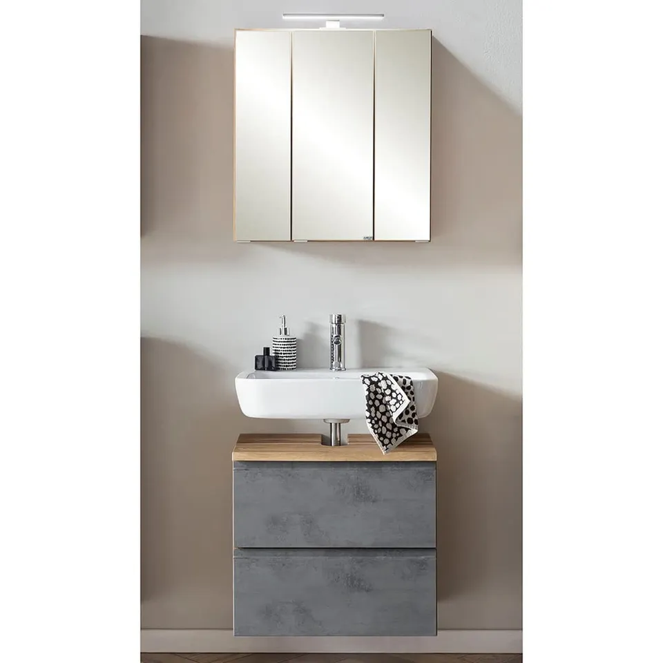 lomadox-badezimmer-set-60cm-spiegelschrank-led-wotan-eiche-beton image 1