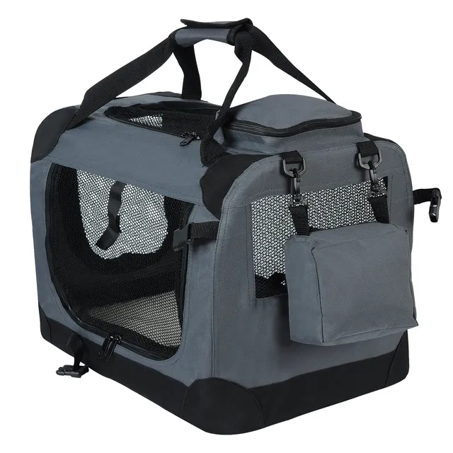eugad-hundebox-0106ht-grau-faltbar-s-50x35x35cm image 1