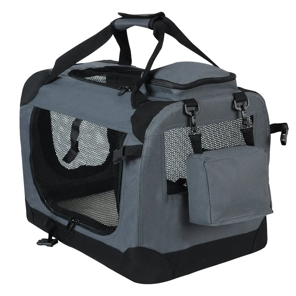 eugad-hundebox-0106ht-grau-faltbar-s-50x35x35cm image 1