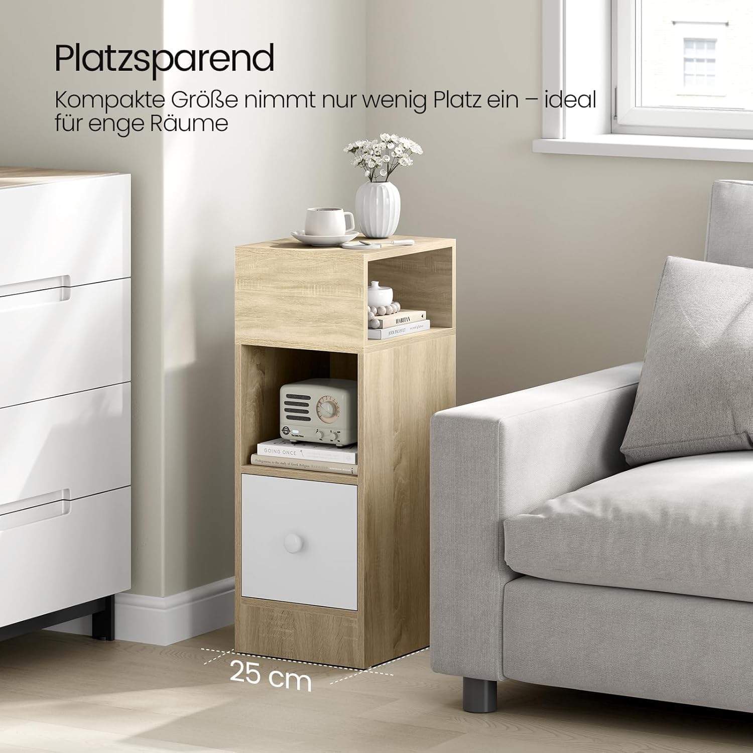 eugad-nachttisch-2er-set-hell-eiche-schmal-mit-schublade-holz image 4