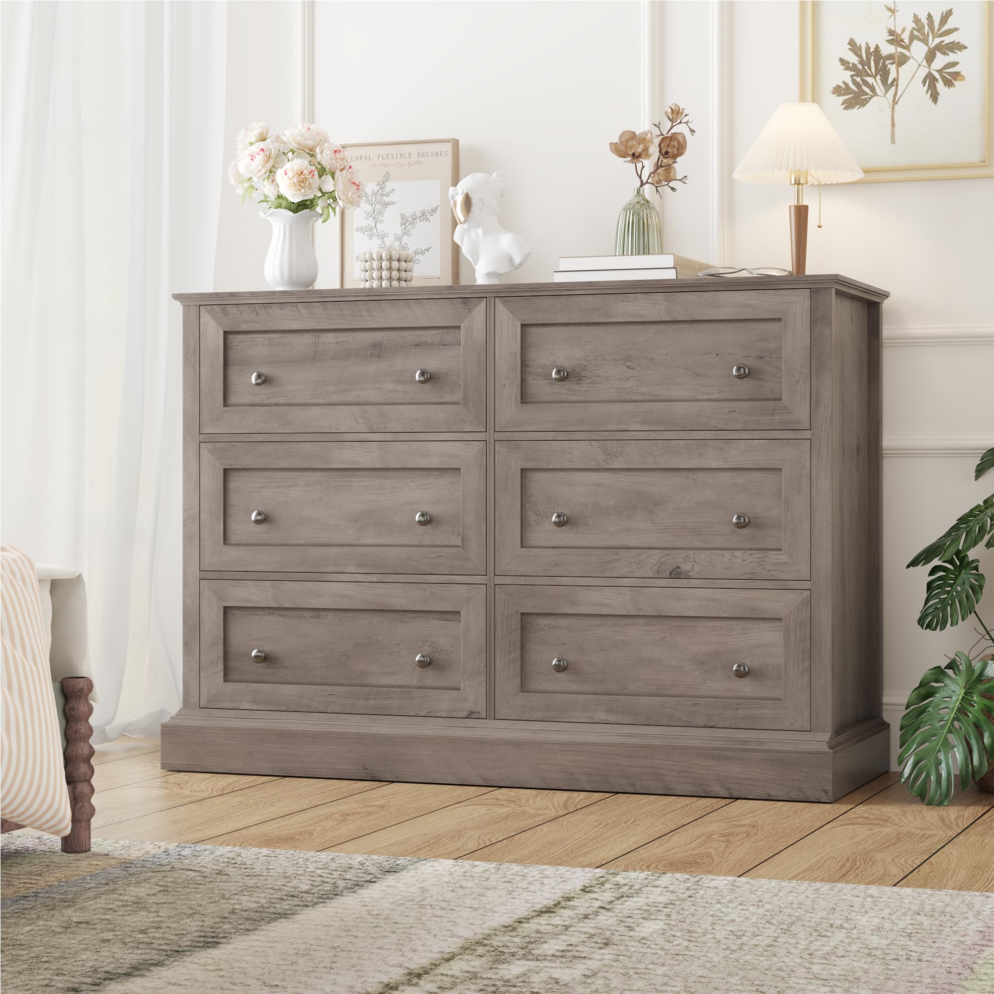 forehill-kommode-120cm-6-schubladen-holz-sideboard-antik image 2
