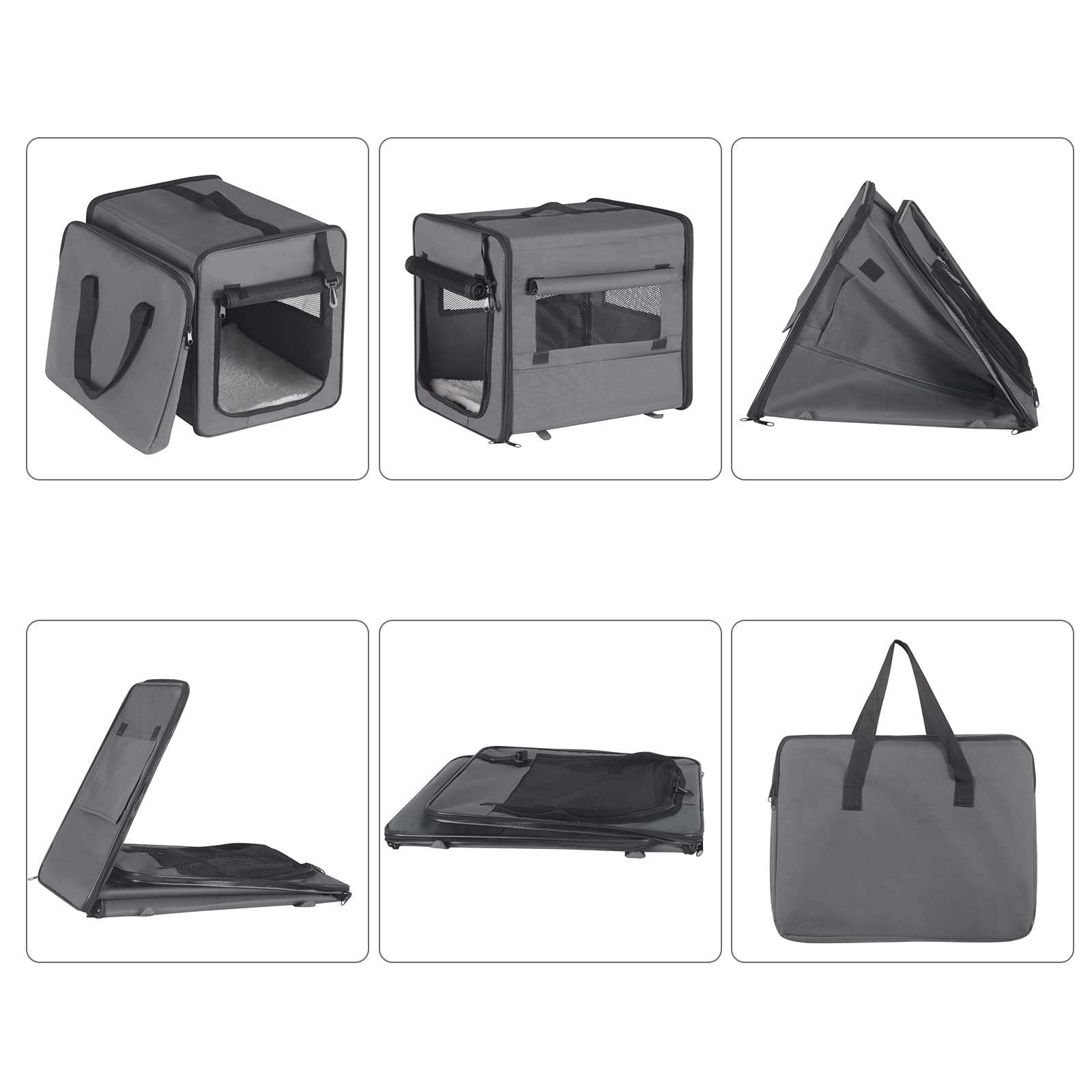 eugad-hundebox-faltbar-grau-61x46x51-katze-hund image 7