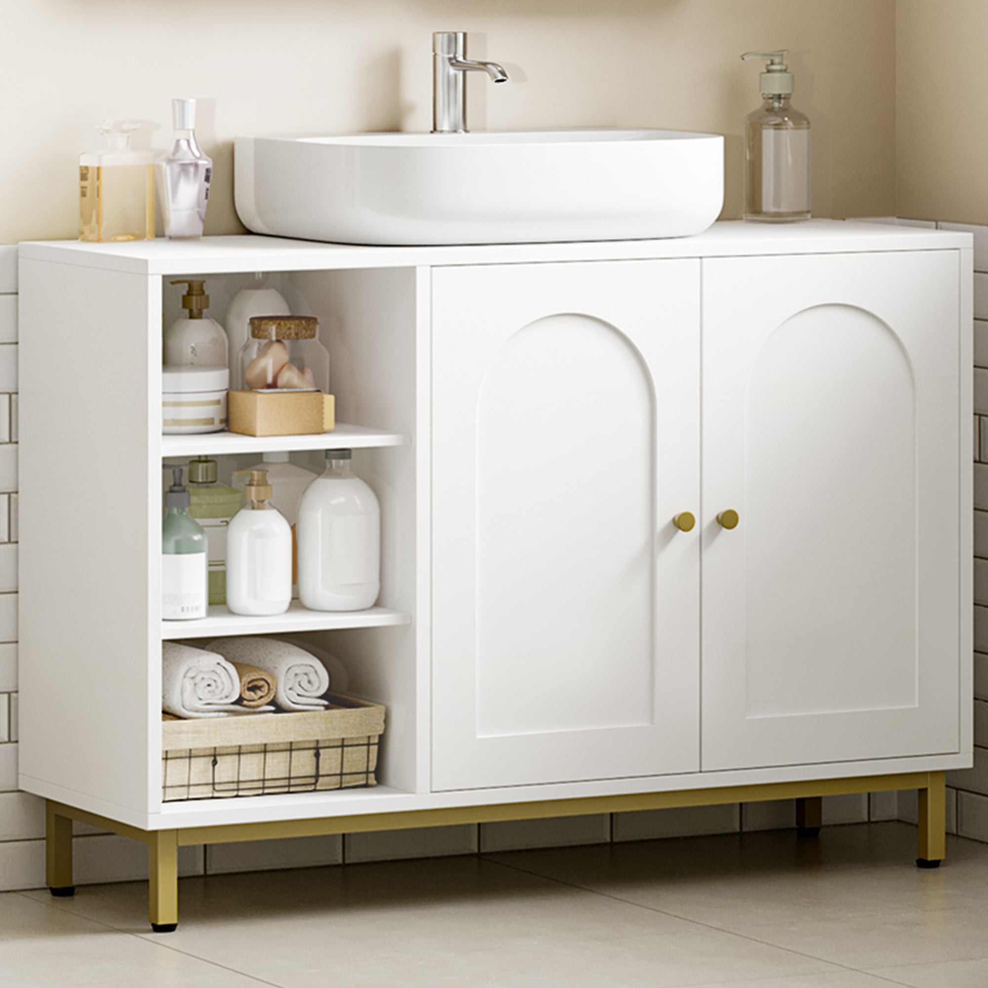 hzuaneri-bathroom-waschbeckenunterschrank-wei-gold-90-cm image 1