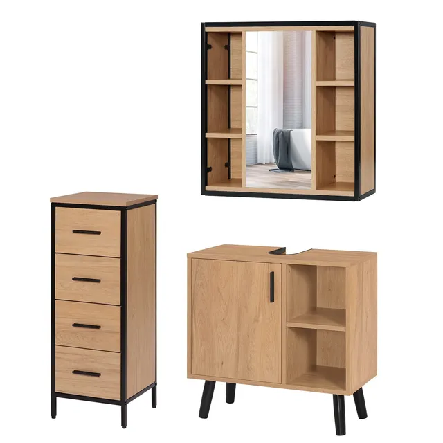 eugad-badm-bel-set-waschbeckenunterschrank-60-cm-holz-metall image 1