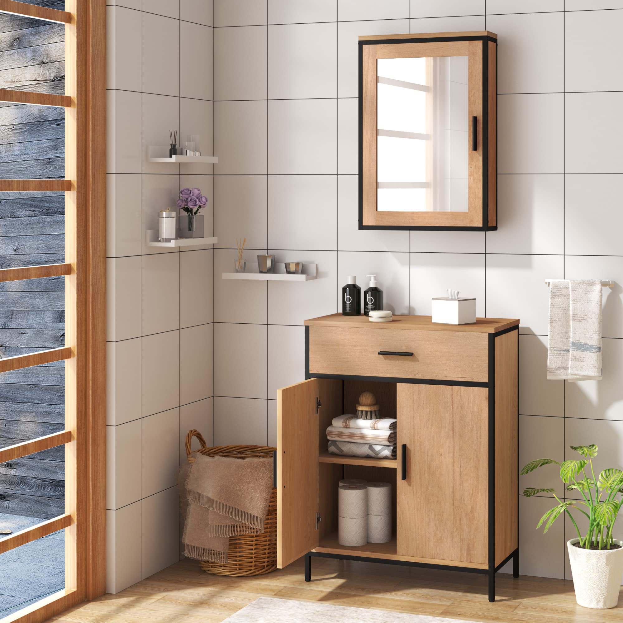 eugad-aufbewahrung-badezimmerschrank-wei-60x30x80cm-schublade image 5