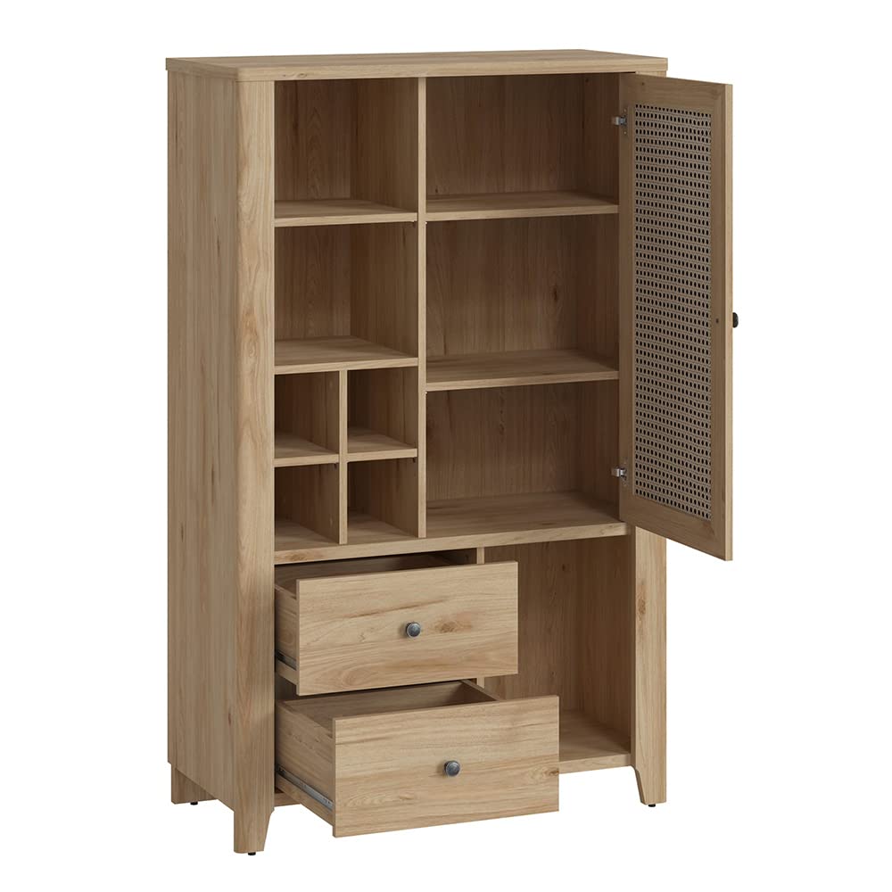 lomadox-wohnzimmer-highboard-eiche-wiener-geflecht-89-cm image 3