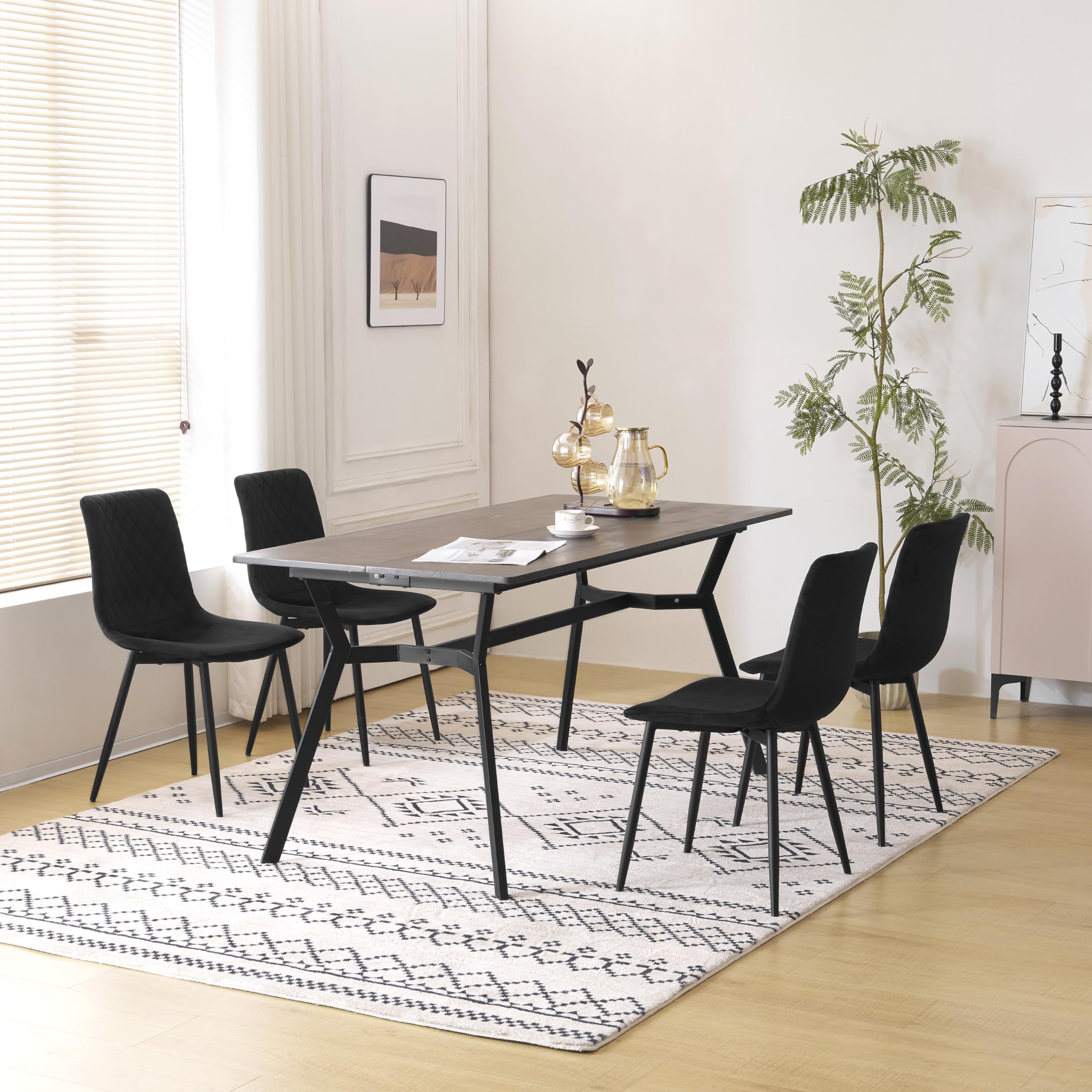 eugad-hocker-esszimmerst-hle-4er-set-samt-schwarz-150-kg image 8