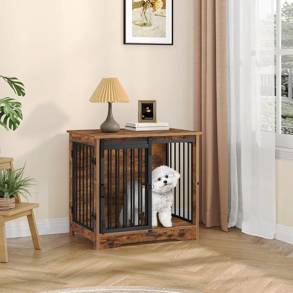 hzuaneri-hundebox-holz-braun-schiebet-r-kleine-hunde image 1