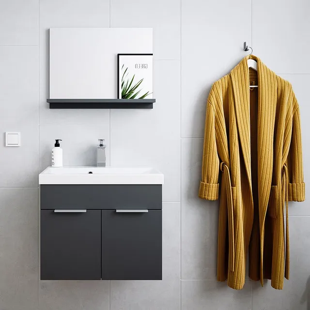 lomadox-badezimmer-bad-set-grafit-2-tlg-mit-waschbecken image 1