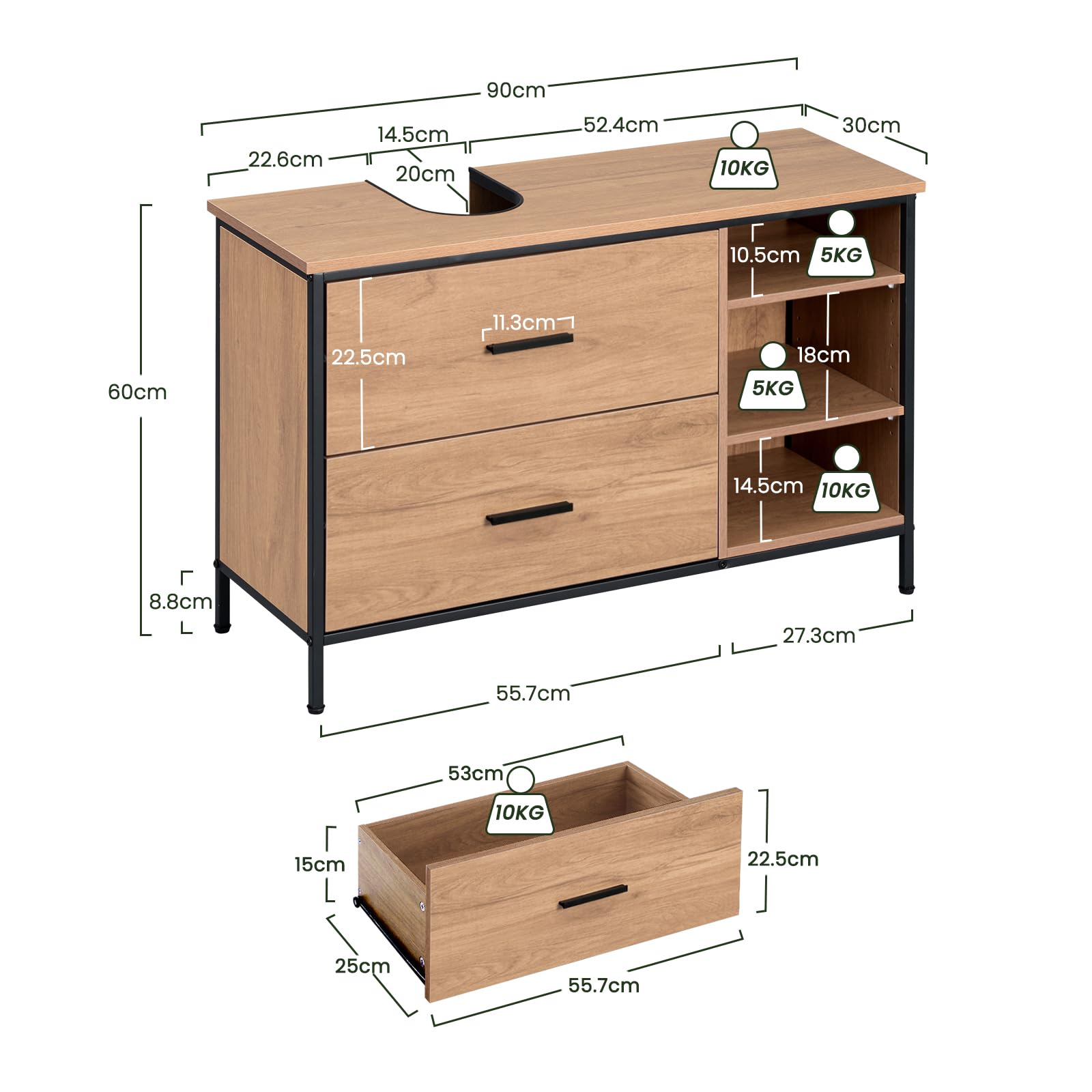 eugad-waschbeckenunterschrank-90x60x30-eiche-schwarz image 3