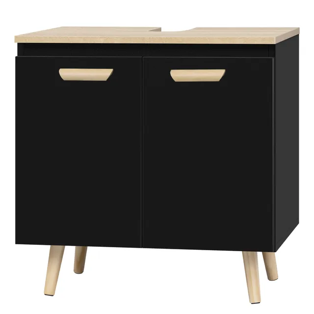 eugad-aufbewahrung-waschbeckenunterschrank-60cm-schwarz-natur-2-t-ren image 1