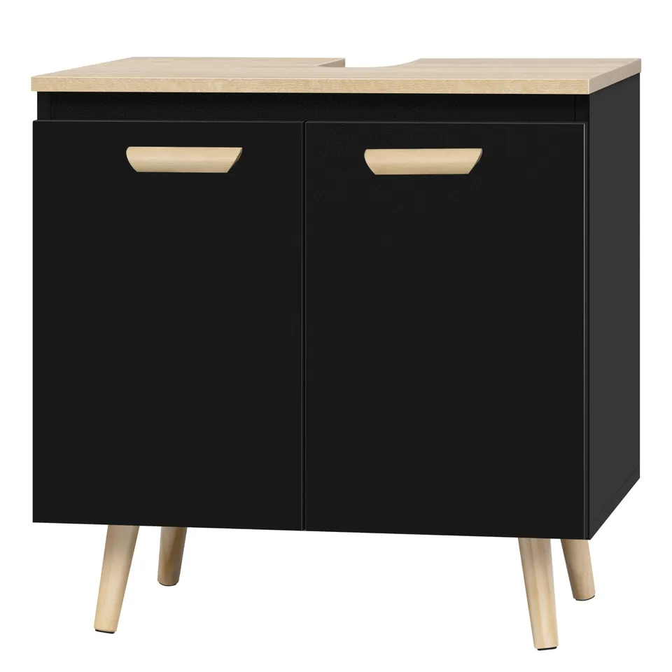 eugad-aufbewahrung-waschbeckenunterschrank-60cm-schwarz-natur-2-t-ren image 1