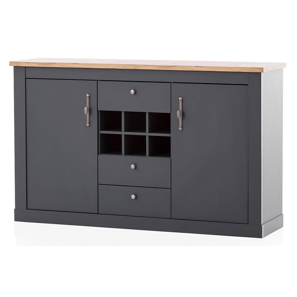 lomadox-wohnzimmer-esszimmer-set-anthrazit-eiche-mit-beleuchtung image 5