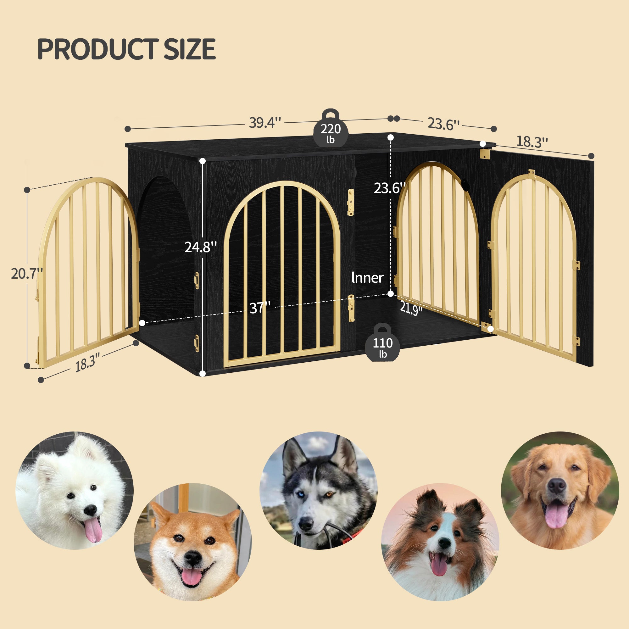hzuaneri-pet-hundebox-dfc84104a-schwarz-gold-100-cm-m-bel image 3