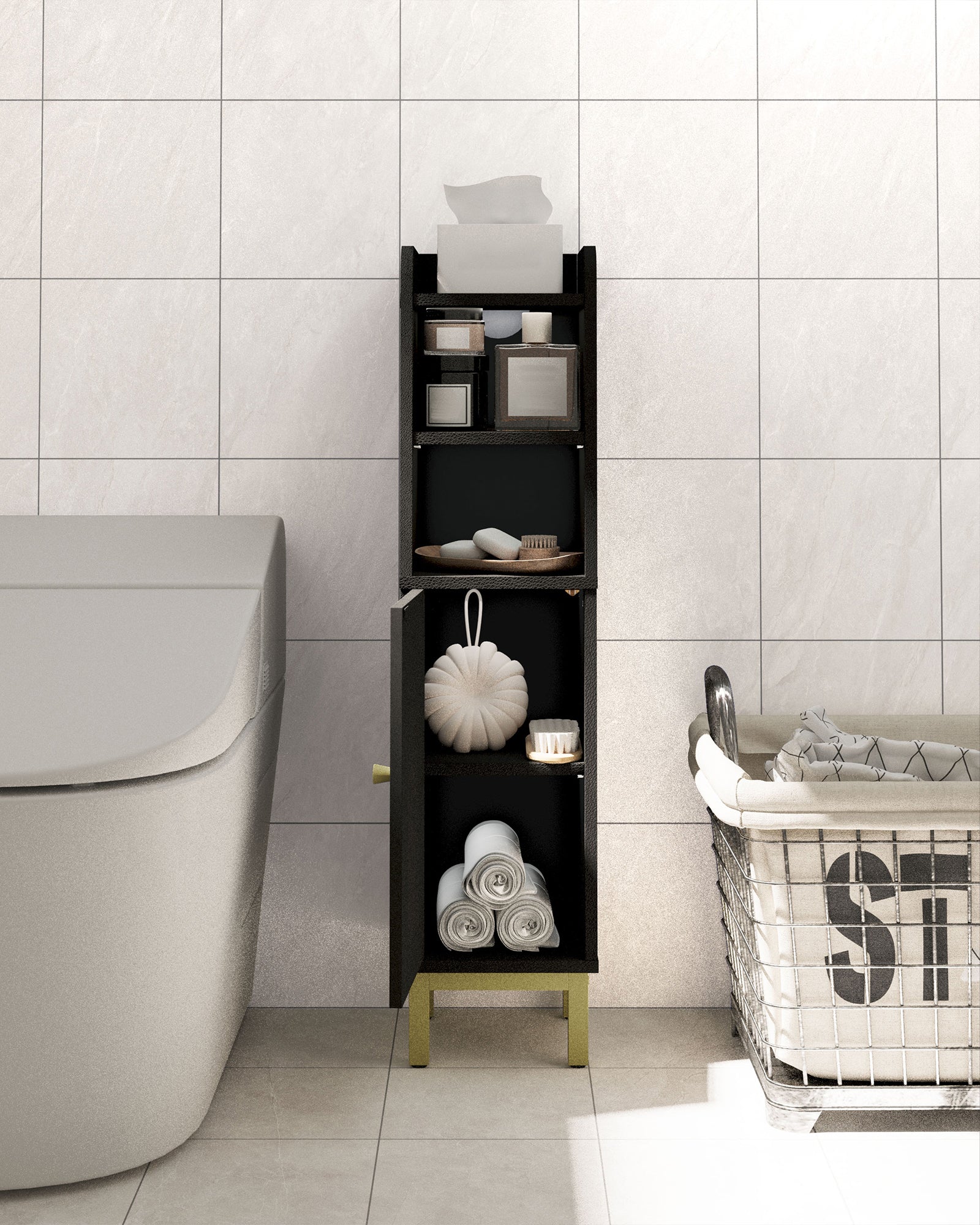 hzuaneri-badschrank-schmal-wei-20x20x83-cm-verstellbar image 4