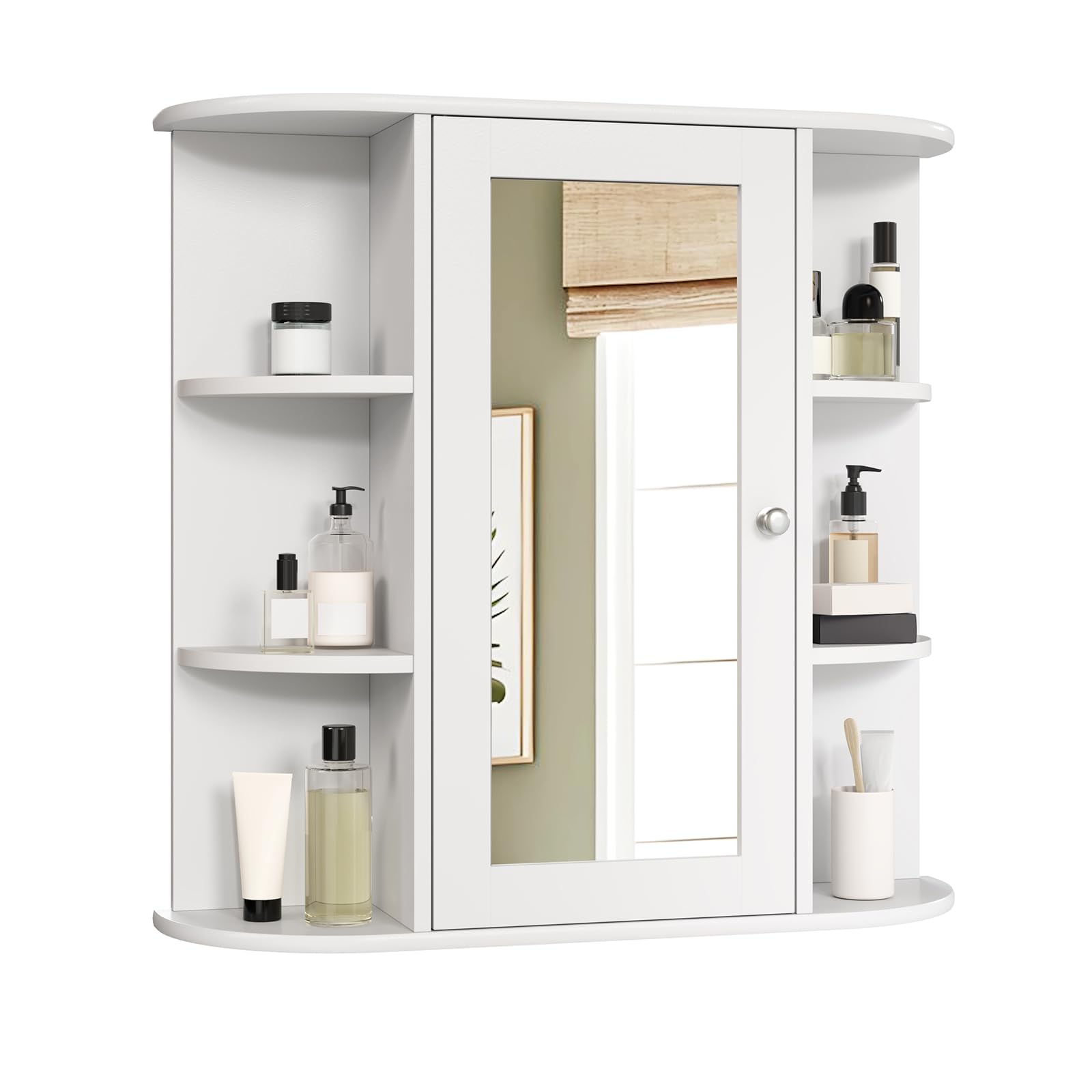 eugad-aufbewahrung-spiegelschrank-wei-60-cm-mit-ablage image 1