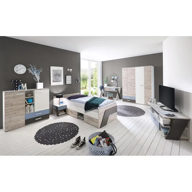 lomadox-kinderzimmer-set-6-tlg-eiche-wei-90x200-kojenbett image 1