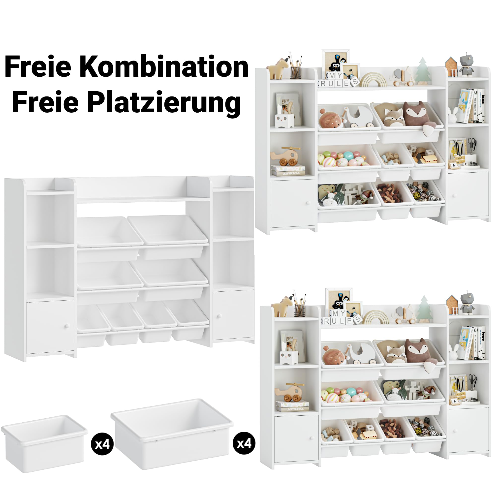 forehill-kinderregal-wei-mit-8-boxen-spielzeugregal image 6