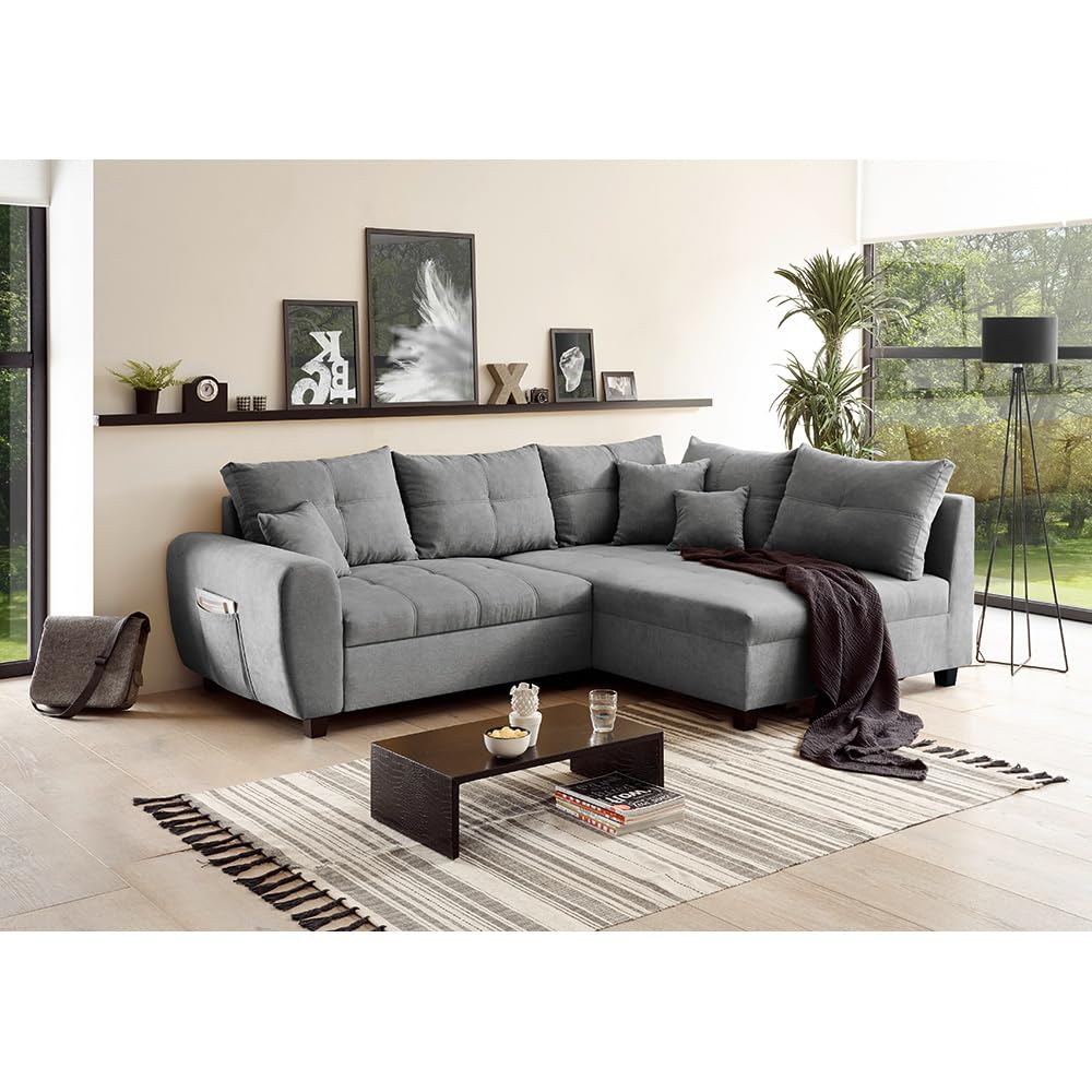 lomadox-wohnzimmer-ecksofa-l-form-dunkelgrau-velours-schlaffunktion image 2
