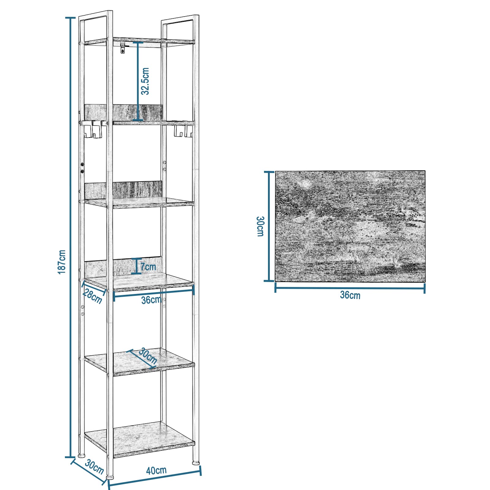 eugad-b-cherregal-standregal-industrial-6-ebenen-40x30x187 image 3
