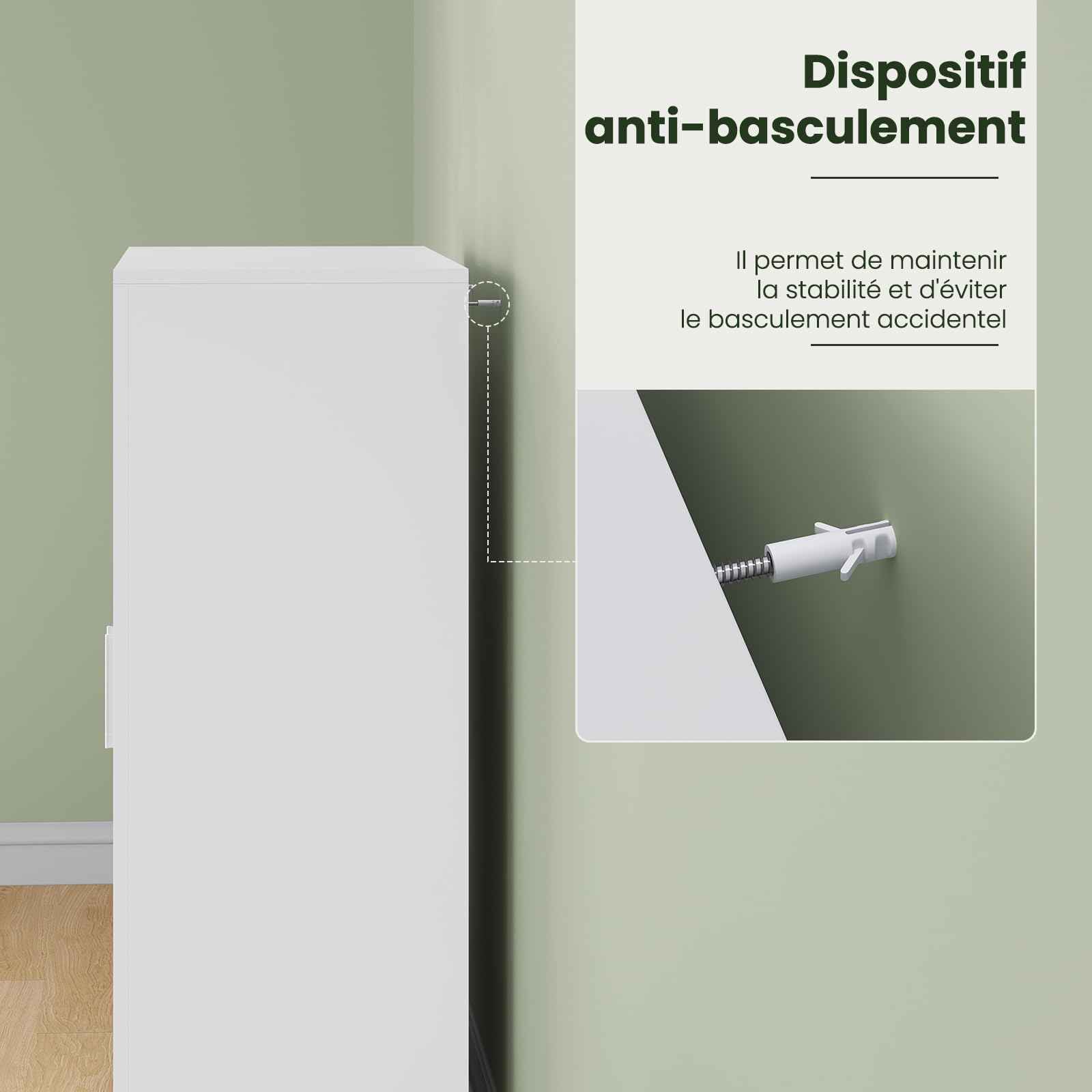 eugad-badezimmerschrank-wei-schmal-freistehend-verstellbar image 7