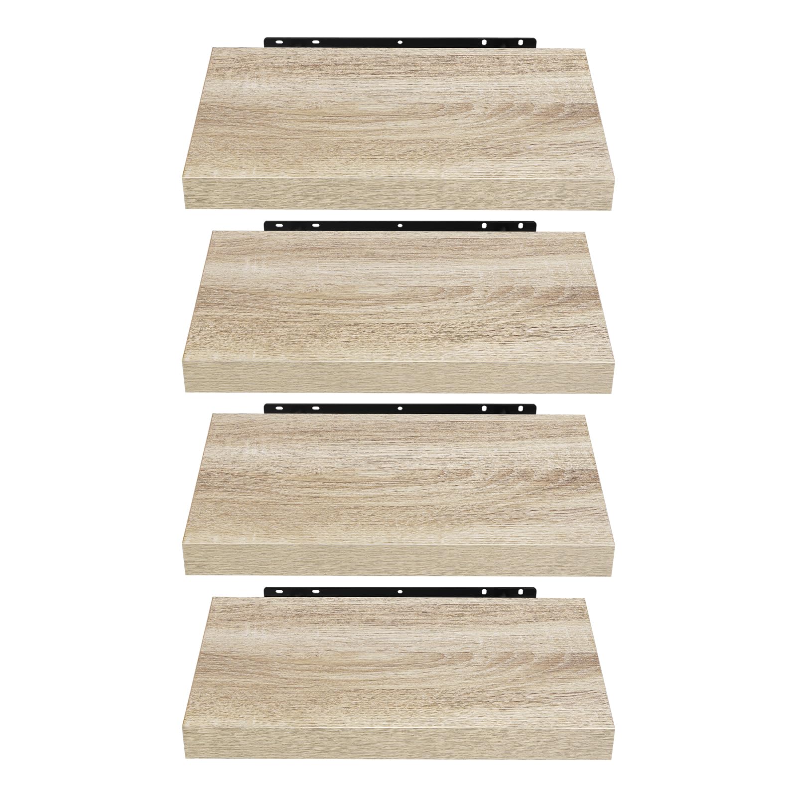 eugad-wandregal-4er-set-helle-holzmaserung-schweberegal image 1