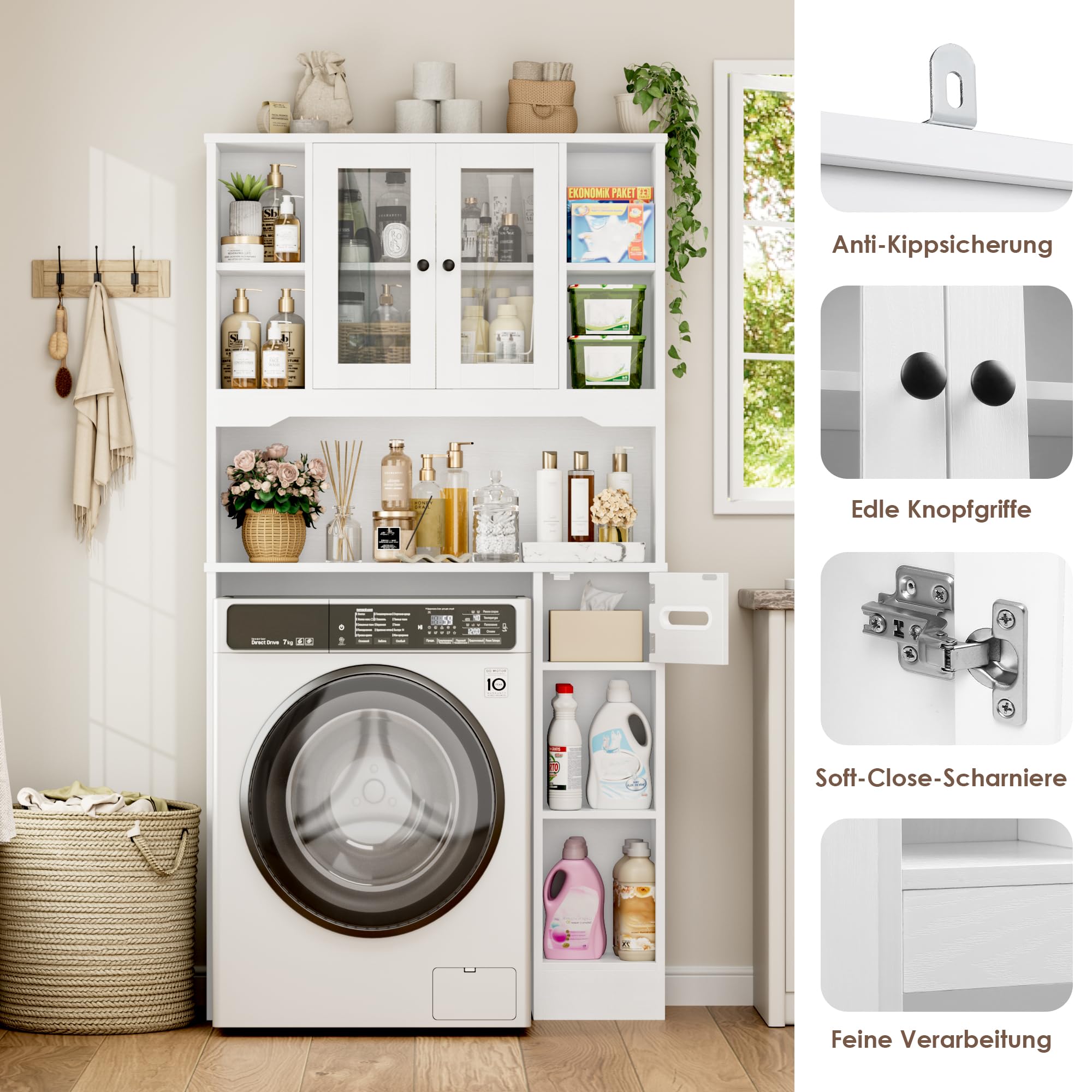 forehill-bathroom-shelf-waschmaschinenschrank-wei-mit-t-ren image 6