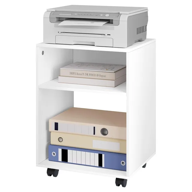 eugad-druckertisch-mit-rollen-wei-40-cm-b-rowagen image 1