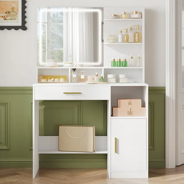 hzuaneri-bedroom-dt42103x-schminktisch-wei-led-spiegel image 1