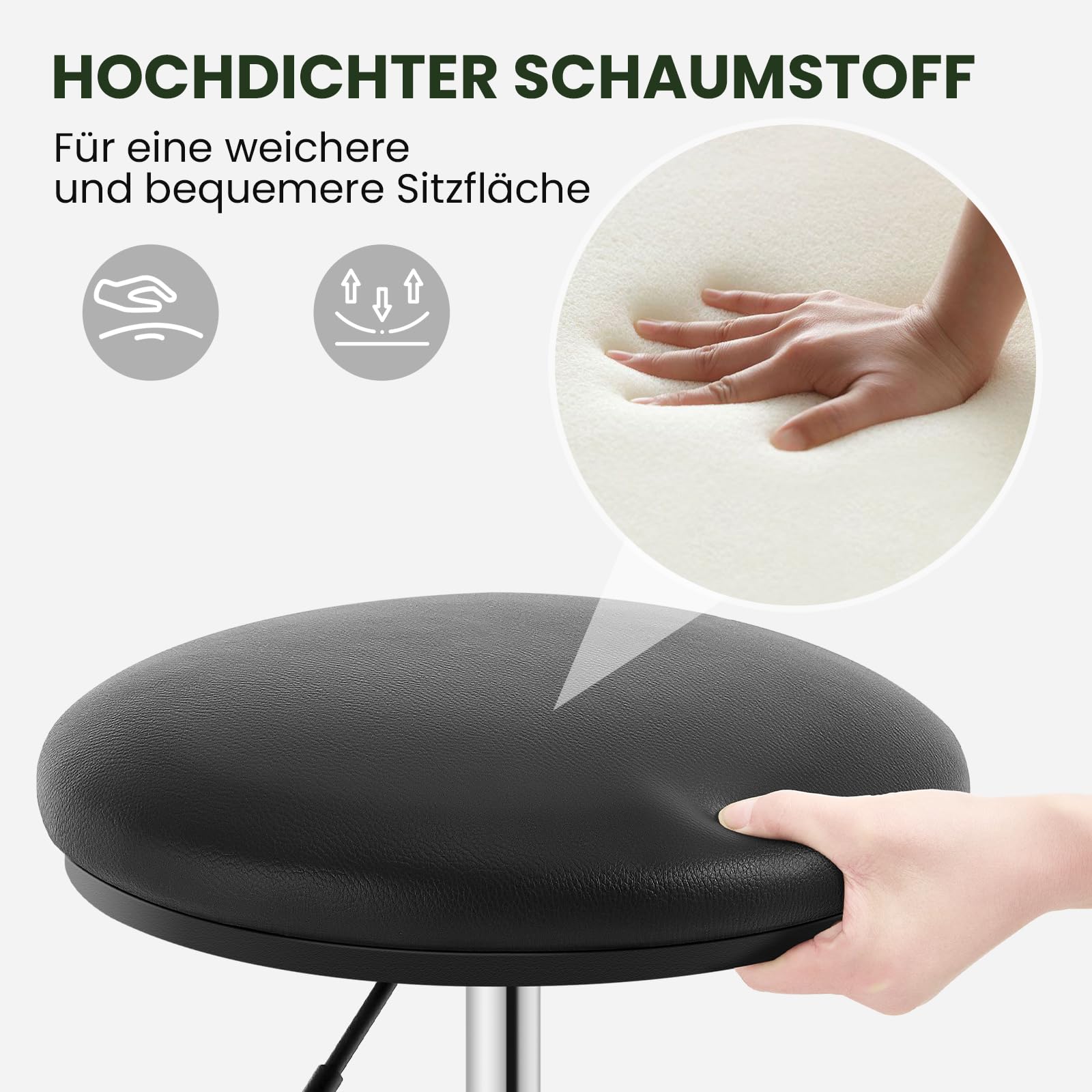 eugad-rollhocker-drehhocker-kunstleder-schwarz-h-henverstellbar image 4
