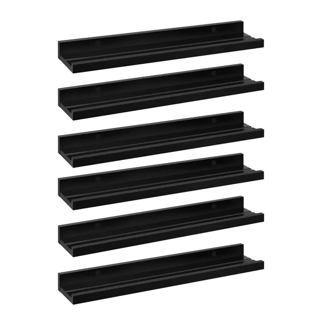 eugad-aufbewahrung-wandregal-schwarz-6er-set-60-cm-schweberegal image 1