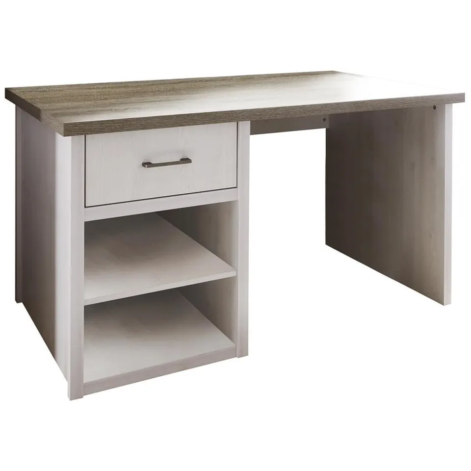 lomadox-lund-78-schreibtisch-pinie-wei-141-cm-landhaus image 1