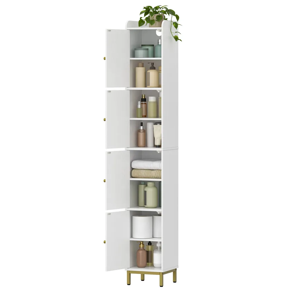 hzuaneri-bc43313g-badezimmerschrank-wei-hoch-4-t-ren-schmal image 1