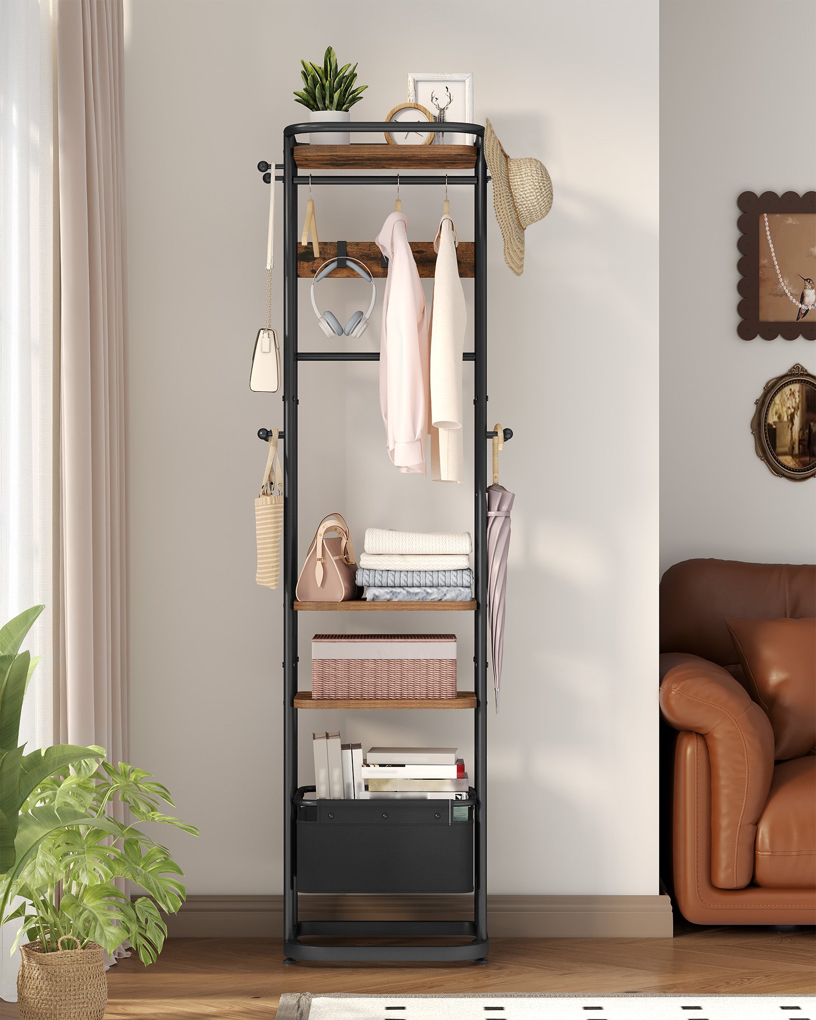 hzuaneri-living-room-cr34701b-garderobe-braun-schwarz-korb image 4