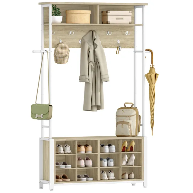 hzuaneri-living-room-ht17916w-garderobe-eiche-wei-110-cm-13-haken image 1