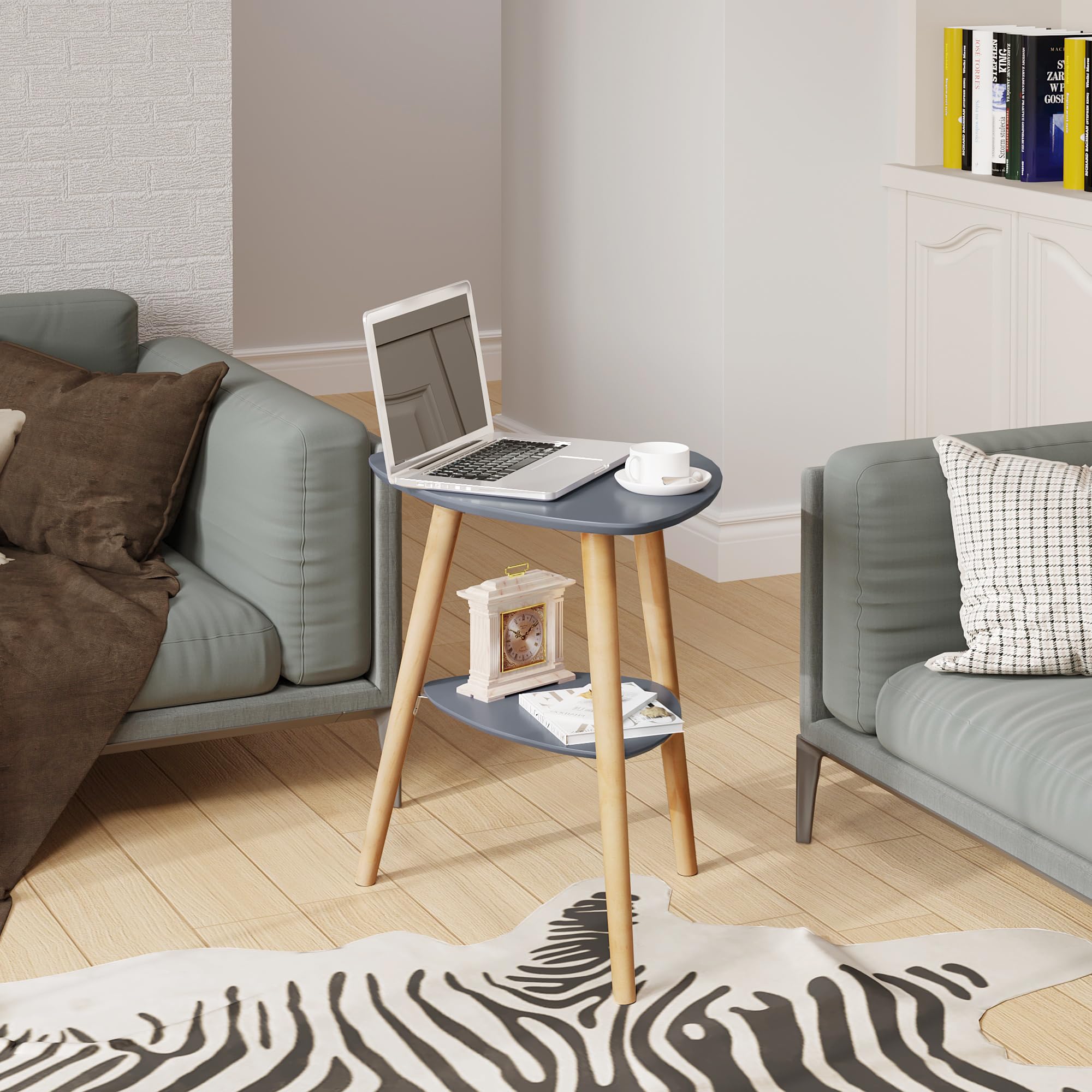 eugad-beistelltisch-couchtisch-grau-50x55x40-mit-2-ablagen image 5