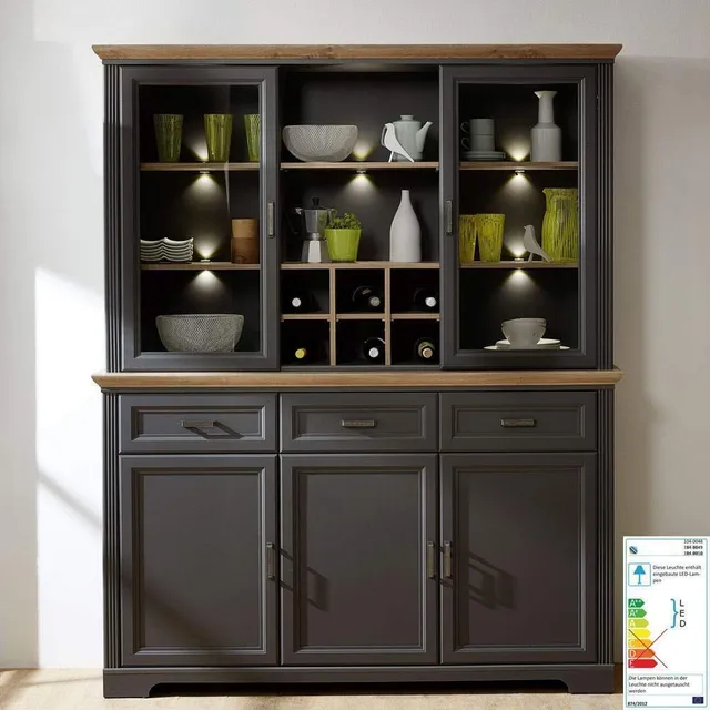 lomadox-buffet-esszimmerschrank-graphit-166-cm-mit-led image 1