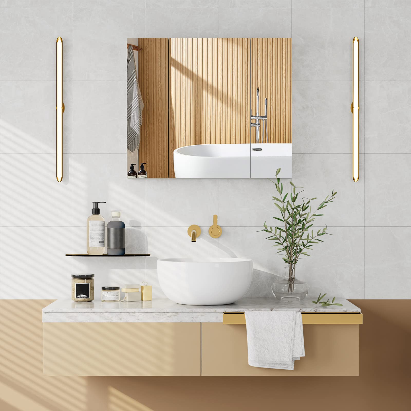 forehill-bathroom-vanity-spiegelschrank-wei-70x15x60cm image 5